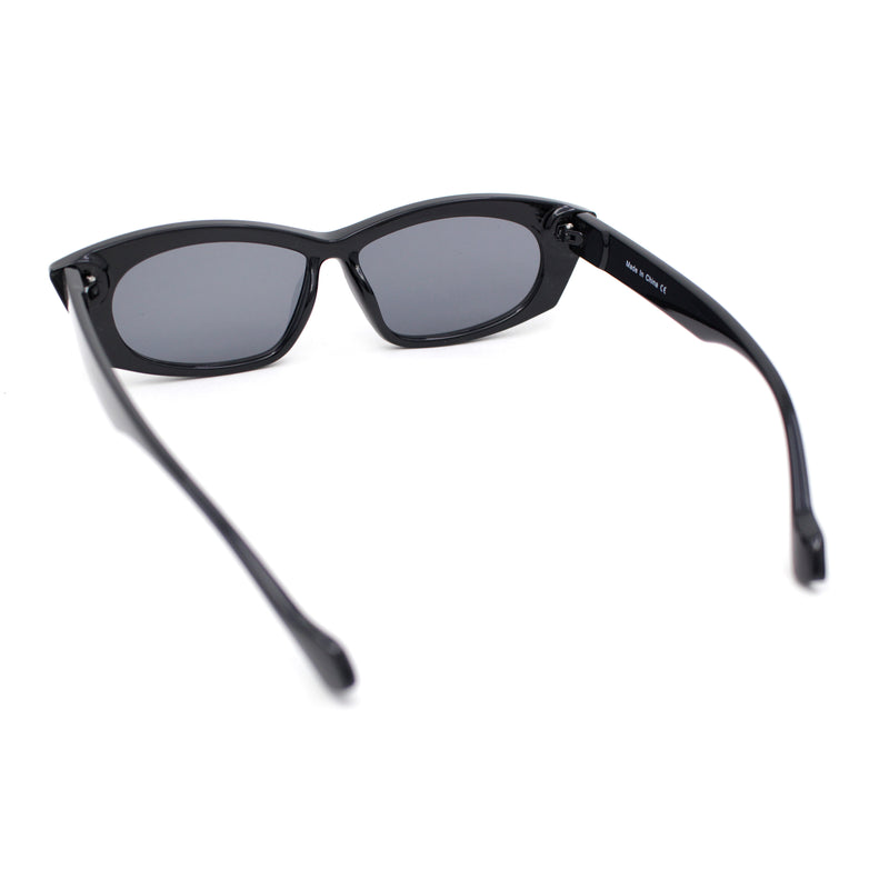 Womens Retro Sleek Beveled Thick Plastic Lustrous Squared Cat Eye Sunglasses