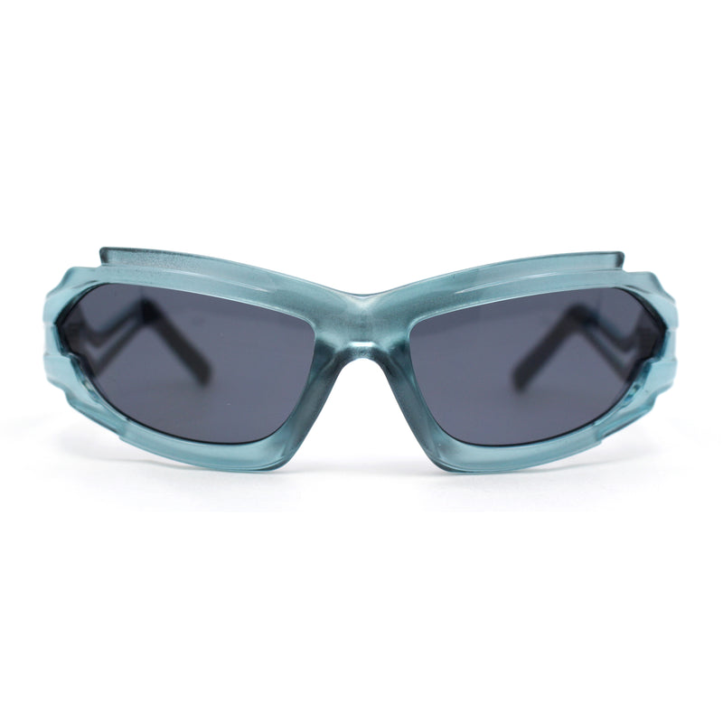 Trendy 90s Robotic Elaborate Mechanical Plastic Sport Sunglasses