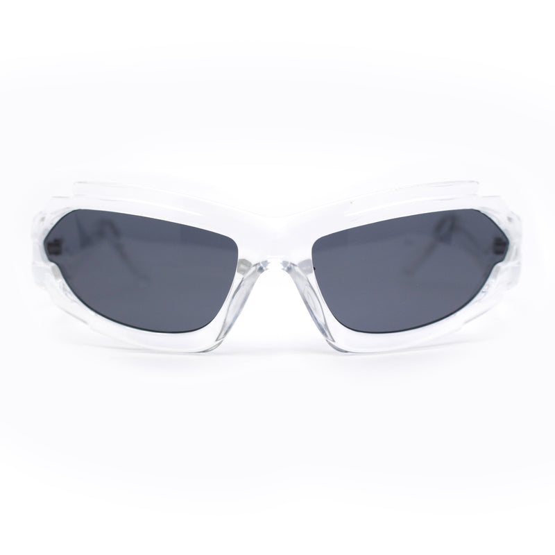 Trendy 90s Robotic Elaborate Mechanical Plastic Sport Sunglasses