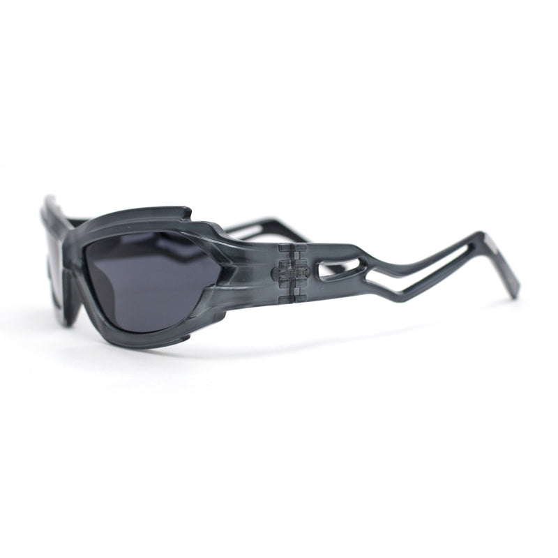 Trendy 90s Robotic Elaborate Mechanical Plastic Sport Sunglasses