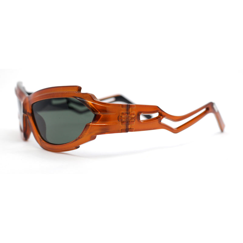 Trendy 90s Robotic Elaborate Mechanical Plastic Sport Sunglasses