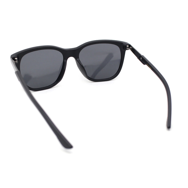 Polarized Fancy Gentlemans Horn Rim Sleek Plastic Rectangle Sunglasses