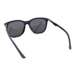 Polarized Fancy Gentlemans Horn Rim Sleek Plastic Rectangle Sunglasses