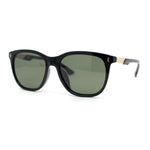 Polarized Fancy Gentlemans Horn Rim Sleek Plastic Rectangle Sunglasses