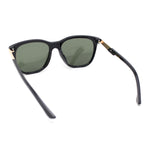 Polarized Fancy Gentlemans Horn Rim Sleek Plastic Rectangle Sunglasses