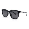 Polarized Fancy Gentlemans Horn Rim Sleek Plastic Rectangle Sunglasses