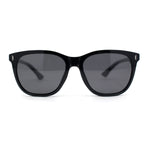 Polarized Fancy Gentlemans Horn Rim Sleek Plastic Rectangle Sunglasses