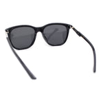 Polarized Fancy Gentlemans Horn Rim Sleek Plastic Rectangle Sunglasses