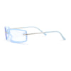 90s Rimless Curved Rectangle Agent Style Plastic Sunglasses