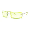 90s Rimless Curved Rectangle Agent Style Plastic Sunglasses