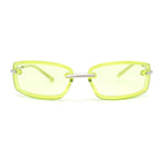 90s Rimless Curved Rectangle Agent Style Plastic Sunglasses