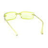 90s Rimless Curved Rectangle Agent Style Plastic Sunglasses