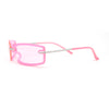 90s Rimless Curved Rectangle Agent Style Plastic Sunglasses