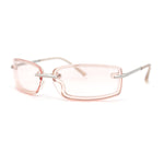 90s Rimless Curved Rectangle Agent Style Plastic Sunglasses