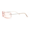 90s Rimless Curved Rectangle Agent Style Plastic Sunglasses