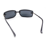 90s Rimless Curved Rectangle Agent Style Plastic Sunglasses