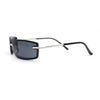 90s Rimless Curved Rectangle Agent Style Plastic Sunglasses