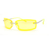 90s Rimless Curved Rectangle Agent Style Plastic Sunglasses