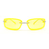 90s Rimless Curved Rectangle Agent Style Plastic Sunglasses