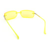 90s Rimless Curved Rectangle Agent Style Plastic Sunglasses