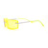 90s Rimless Curved Rectangle Agent Style Plastic Sunglasses