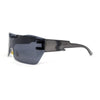 Womens Wrap Rimless Shield Plastic 80s Color Mirror Sunglasses