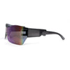 Womens Wrap Rimless Shield Plastic 80s Color Mirror Sunglasses