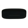 All Black Leather Pill Shape Clam Shell Eyewear Hard Case