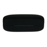 All Black Leather Pill Shape Clam Shell Eyewear Hard Case