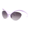 Unique Super High Temple Plastic Half Rim Oval Cat Eye Sunglasses