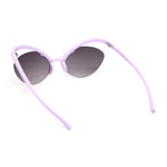 Unique Super High Temple Plastic Half Rim Oval Cat Eye Sunglasses