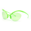 Unique Super High Temple Plastic Half Rim Oval Cat Eye Sunglasses