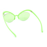 Unique Super High Temple Plastic Half Rim Oval Cat Eye Sunglasses