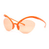 Unique Super High Temple Plastic Half Rim Oval Cat Eye Sunglasses