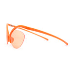 Unique Super High Temple Plastic Half Rim Oval Cat Eye Sunglasses