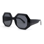 Womens Octagonal Retro Beveled Thick Rim Chic Mod Sunglasses