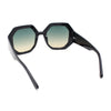 Womens Octagonal Retro Beveled Thick Rim Chic Mod Sunglasses