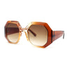 Womens Octagonal Retro Beveled Thick Rim Chic Mod Sunglasses