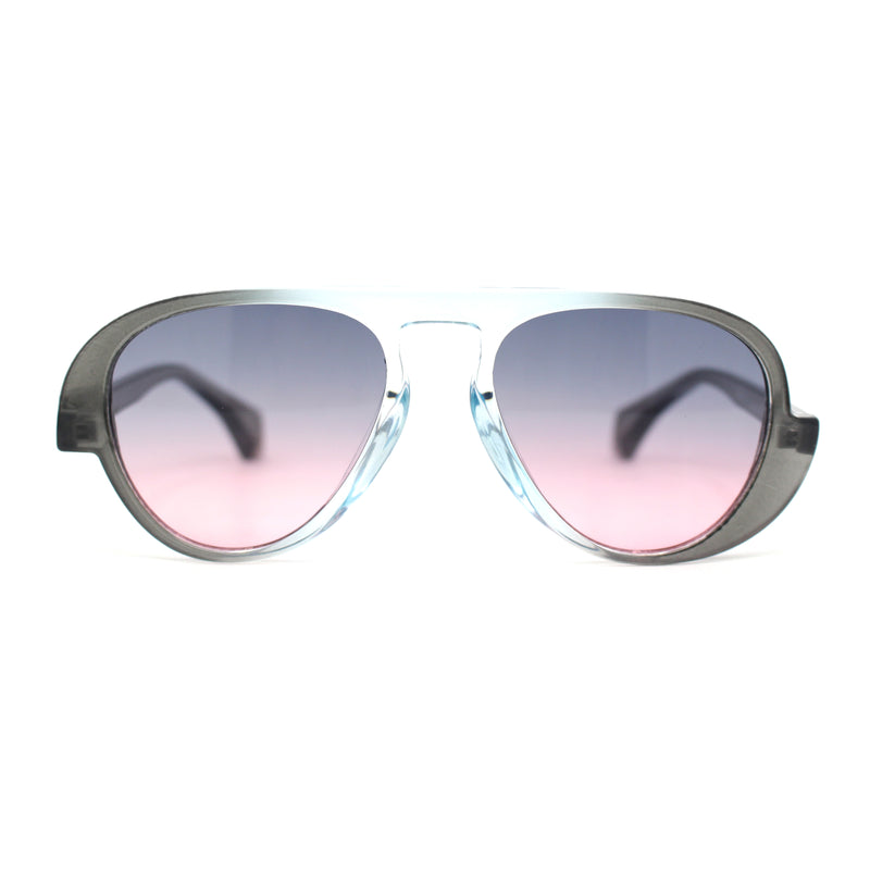 Asymmetrical Swirl Top Bridge Plastic Retro Racer Sunglasses