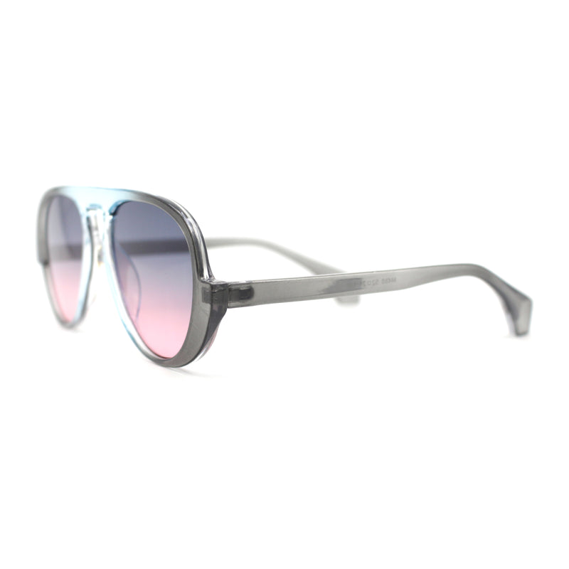 Asymmetrical Swirl Top Bridge Plastic Retro Racer Sunglasses