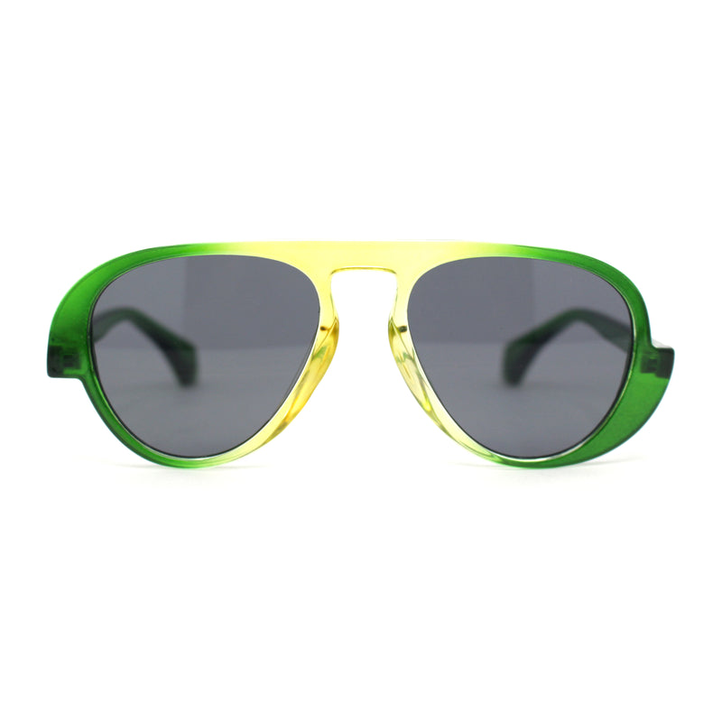 Asymmetrical Swirl Top Bridge Plastic Retro Racer Sunglasses