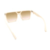 Womens Flat Top Half Rim Plastic Rectangle Plastic Fashion Sunglasses