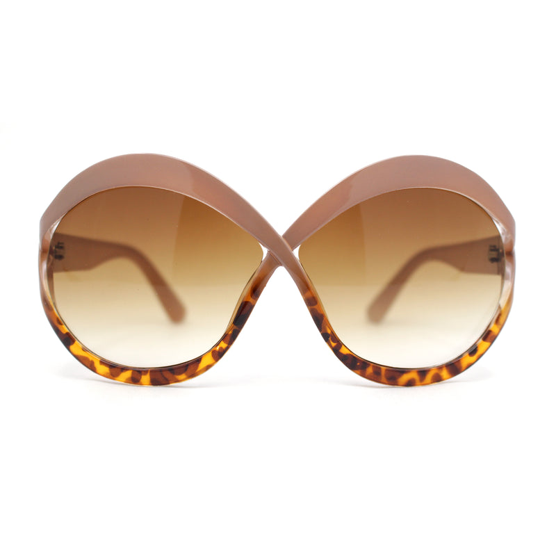 Womens Oversized Round Butterfly Designer Fashion Luxury Plastic Sunglasses