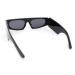 Womens Exaggerated Thick Temple Mod Narrow Rectangle Plastic Sunglasses