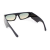 Womens Exaggerated Thick Temple Mod Narrow Rectangle Plastic Sunglasses