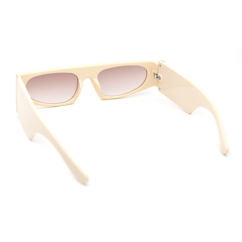 Womens Exaggerated Thick Temple Mod Narrow Rectangle Plastic Sunglasses