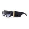 Womens Exaggerated Thick Temple Mod Narrow Rectangle Plastic Sunglasses