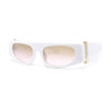 Womens Exaggerated Thick Temple Mod Narrow Rectangle Plastic Sunglasses