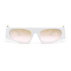 Womens Exaggerated Thick Temple Mod Narrow Rectangle Plastic Sunglasses