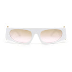 Womens Exaggerated Thick Temple Mod Narrow Rectangle Plastic Sunglasses